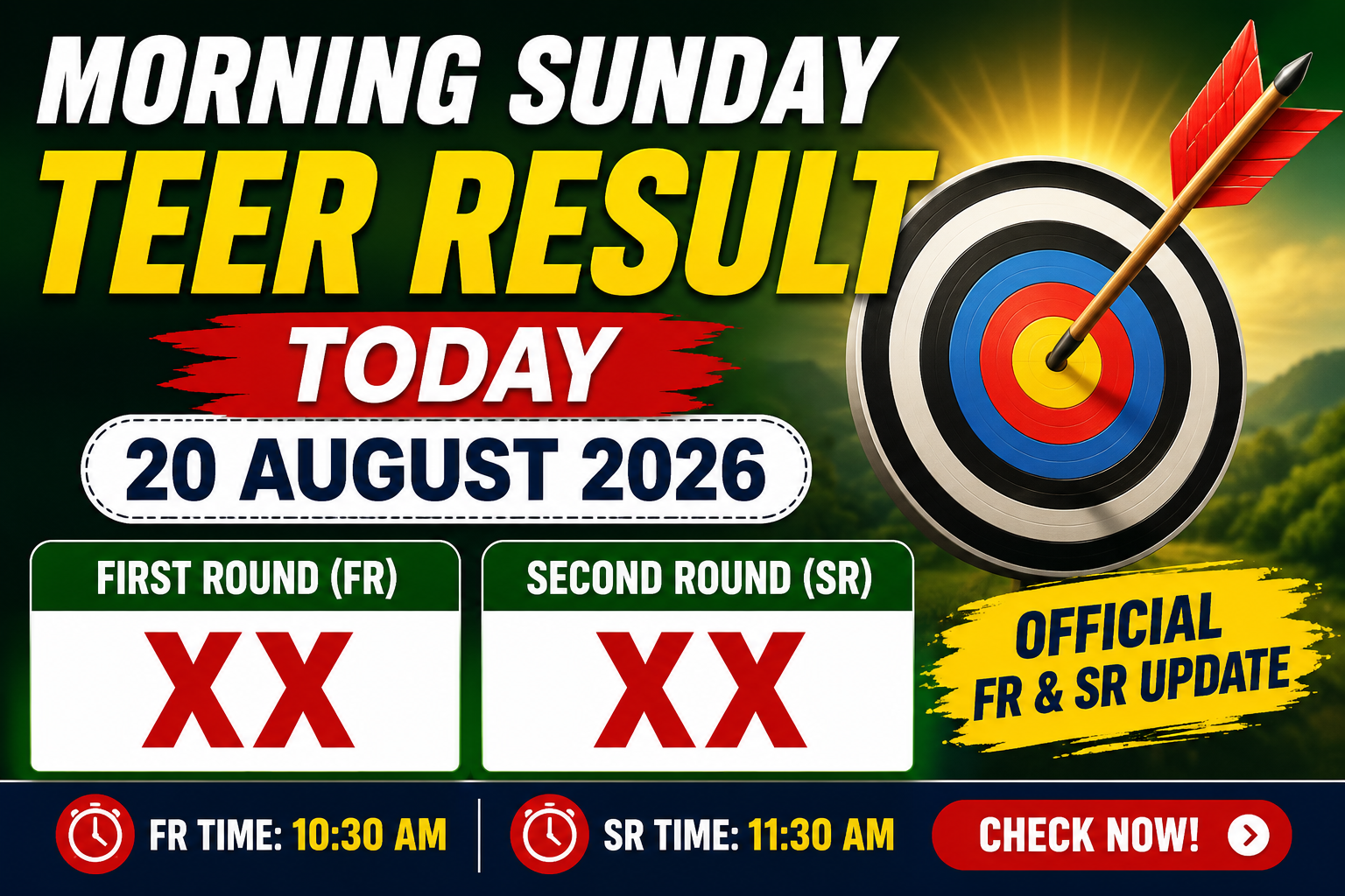 What Is Today’s Lucky Number? Morning Sunday Teer Result Today, 20 August 2026 | Official FR & SR Update